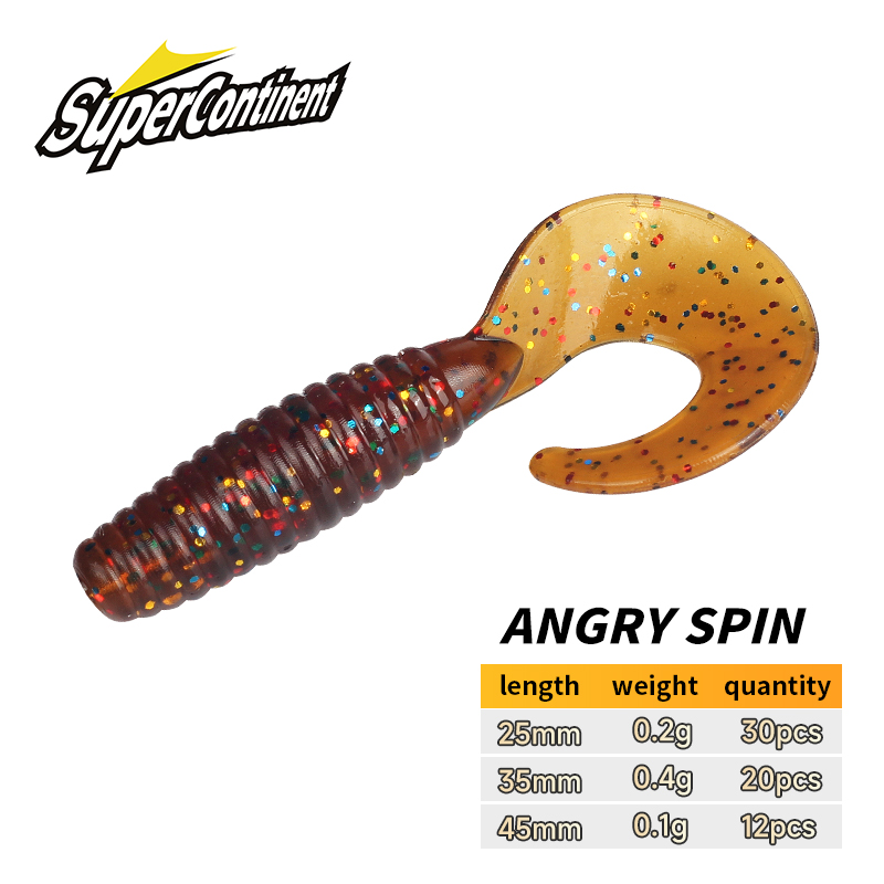 Fishing Lure Soft Plastic - Cebo suave supercontinente con giro enojado,