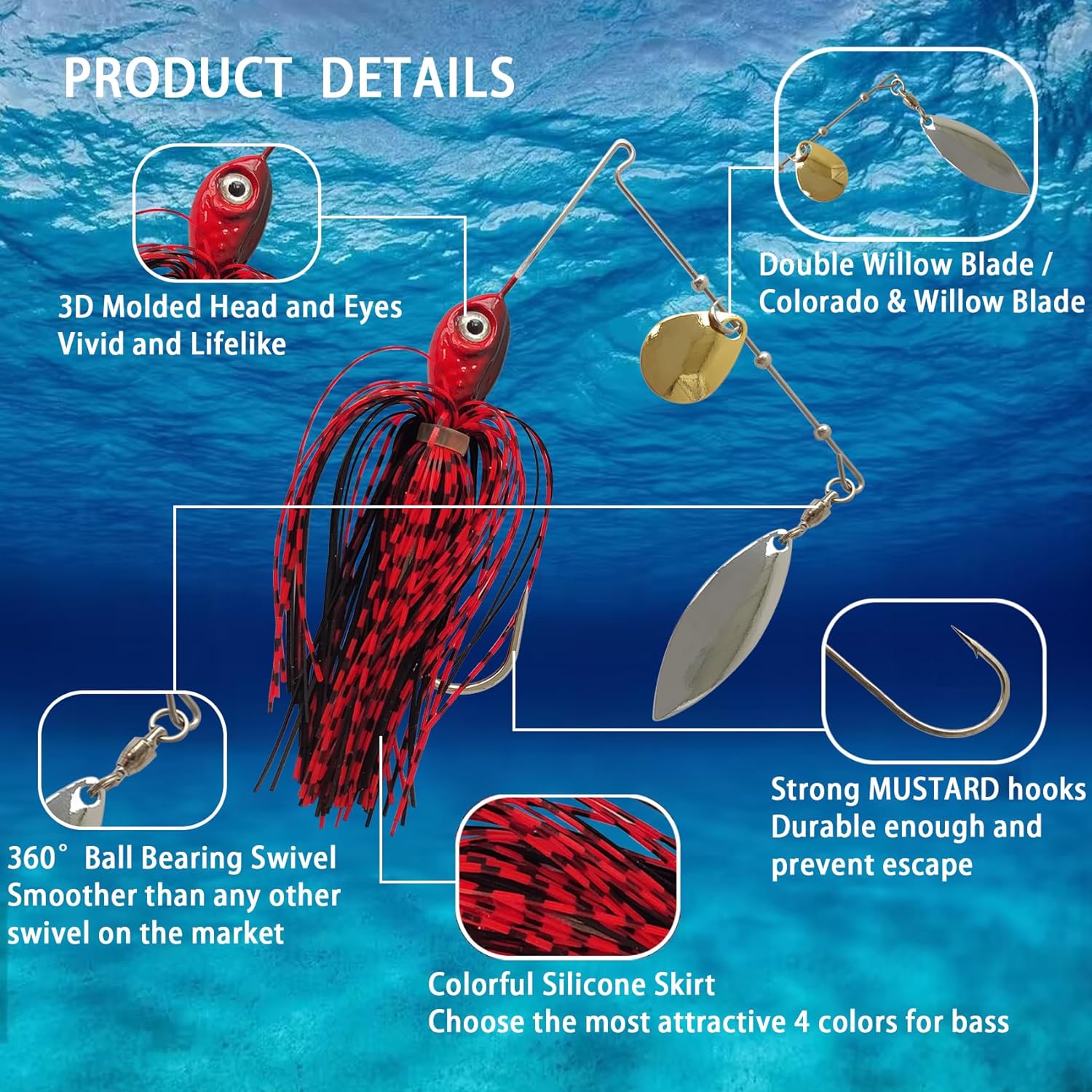 Eupheng Spinner cebo cuchara c - Fishing Lure Buzzbait reseña y precio