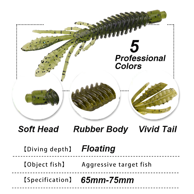 WESTBASS 5 uds cebos de Larva  - Fishing Lure Swimbait reseña y precio