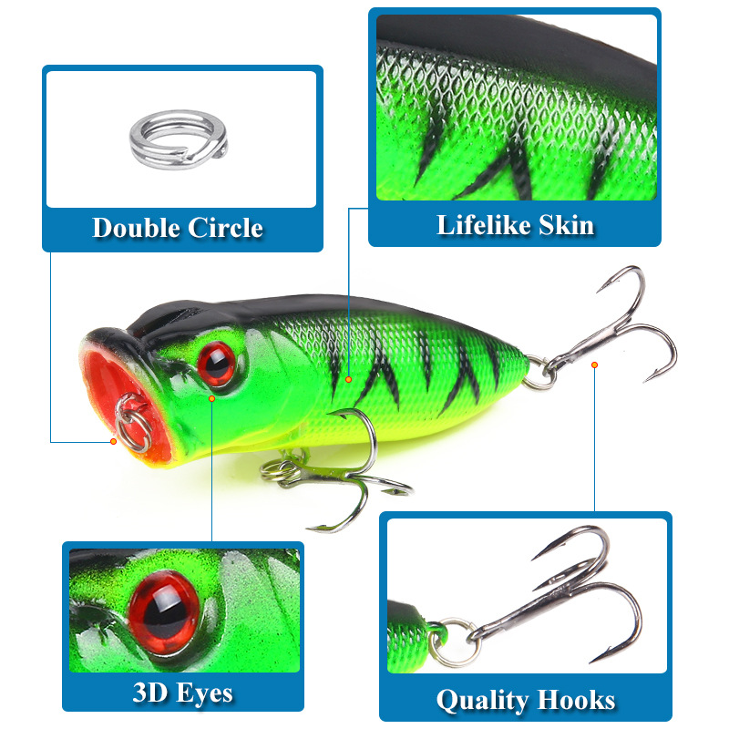 6 uds 6 colores (bolsa de opp) - Fishing Lure Popper reseña y precio
