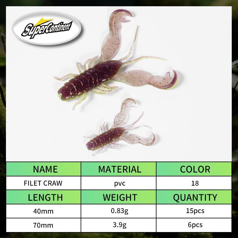 2023 supercontinente Filet Cra - Fishing Lure Soft Plastic reseña y precio